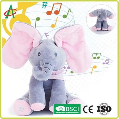 Jouets musicaux de peluche de norme de sécurité de CPSIA, éléphant musical de bébé de 25cm