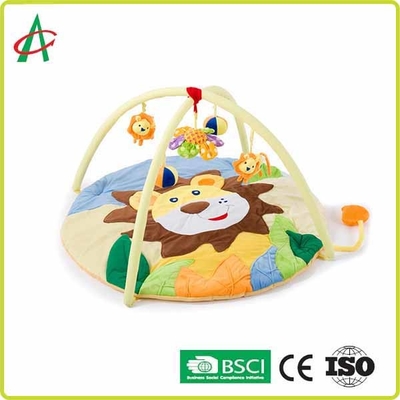 Tapis rond lavable de Mat Newborn Tummy Time Gym de bébé de peluche de lions