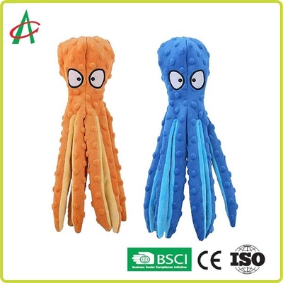 Jouets indestructibles de chien de peluche de biens faits sur commande de poulpe avec des Squeakers