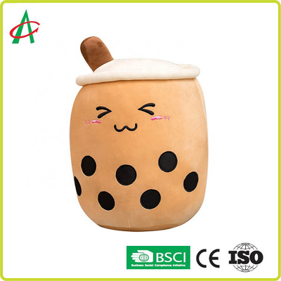 Oreiller de peluche de thé de bulle d'OEM avec Emoji brodé