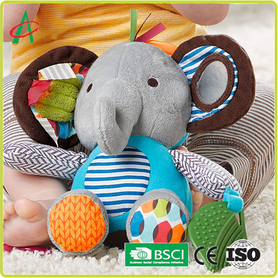 Les jouets animaux de peluche de bébé de 6 pouces, CE de jouet de hochet d'éléphant ont certifié