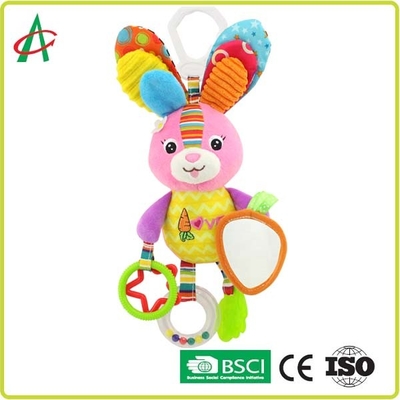 EN71 25cm le bébé que mou de peluche cliquette avec des dents mâchent et reflètent