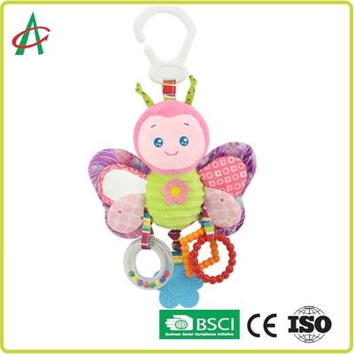 EN71 25cm le bébé que mou de peluche cliquette avec des dents mâchent et reflètent