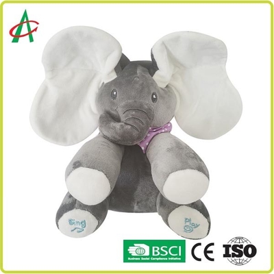 Jouets musicaux de peluche de norme de sécurité de CPSIA, éléphant musical de bébé de 25cm
