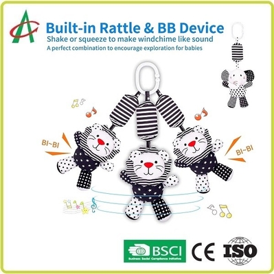 Jouets accrochants de hochet de bébé de 19CM, jouets de poussette d'OEM pour le bébé