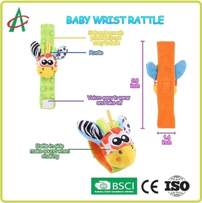 3,36 onces de bébé de hochet de peluche, pied d'ASTM et hochets de poignet