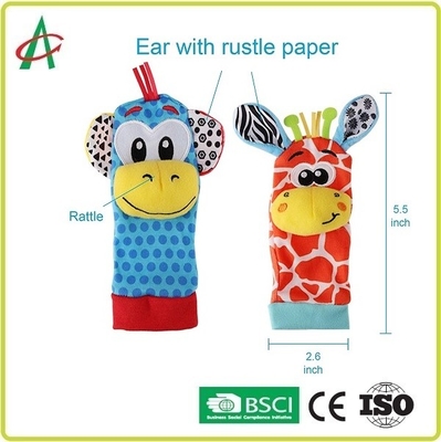 3,36 onces de bébé de hochet de peluche, pied d'ASTM et hochets de poignet