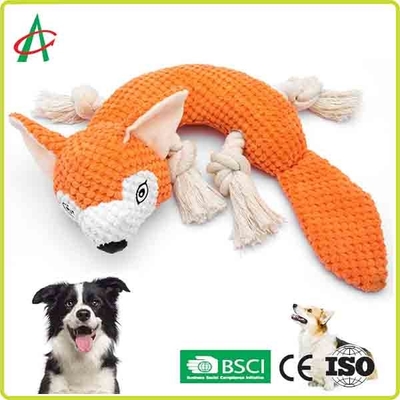 Noeuds imperméables de corde du jouet 4 de peluche d'animal familier de 9,5 pouces avec grinçant