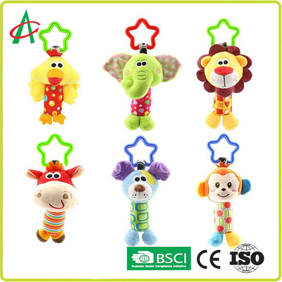 peluches sûres de huche de 21*10cm, jouets accrochants de hochet du bébé EN71