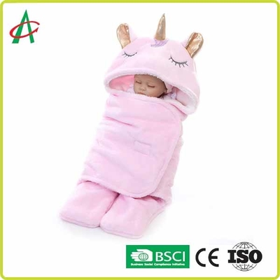 Flanelle Unicorn Pillow Sleeping Bag 65x75cm avec le Velcro pour des bébés