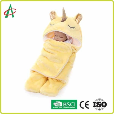 Flanelle Unicorn Pillow Sleeping Bag 65x75cm avec le Velcro pour des bébés