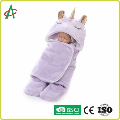 Flanelle Unicorn Pillow Sleeping Bag 65x75cm avec le Velcro pour des bébés