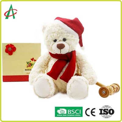 Peluche gentille à croquer Teddy Bear With Christmas Cap de 25cm