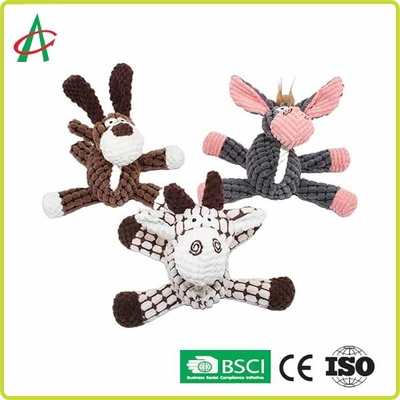 Animal familier durable Toy Donkey Plush Pet Toys grinçant interactif pour le chiot et les chiens moyens