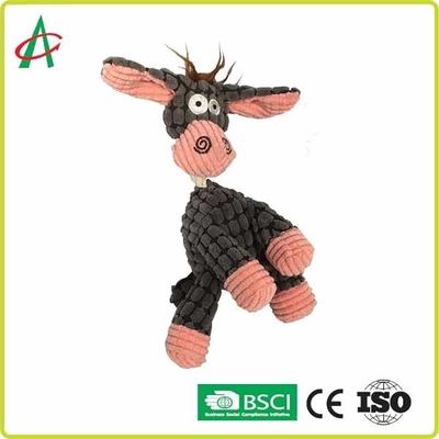 Animal familier durable Toy Donkey Plush Pet Toys grinçant interactif pour le chiot et les chiens moyens