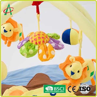 Tapis rond lavable de Mat Newborn Tummy Time Gym de bébé de peluche de lions