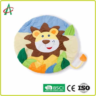 Tapis rond lavable de Mat Newborn Tummy Time Gym de bébé de peluche de lions