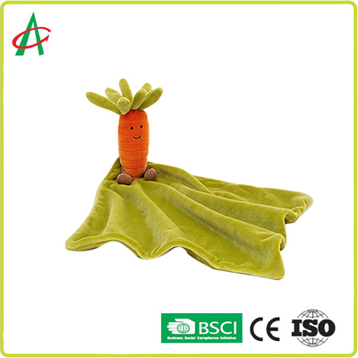 Jouet mou de serviette de salive de bébé de carotte de confort de peluche masculine et femelle de couverture