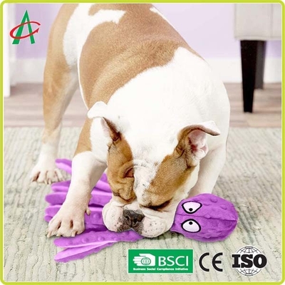 Jouets indestructibles de chien de peluche de biens faits sur commande de poulpe avec des Squeakers