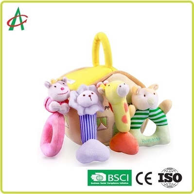 Les jouets gentils à croquer de hochet de peluche d'ASTM avec du coton de pp ont rempli