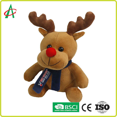 Haute peluche rouge de renne de nez de CPSC 20cm avec le T-shirt et l'écharpe
