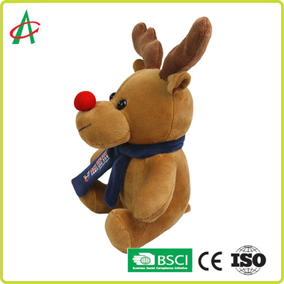 Haute peluche rouge de renne de nez de CPSC 20cm avec le T-shirt et l'écharpe