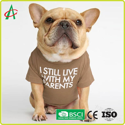 L'ODM Handcraft complètement le T-shirt de couture d'animal familier de coton avec des noms imprimés