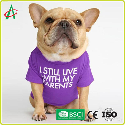 L'ODM Handcraft complètement le T-shirt de couture d'animal familier de coton avec des noms imprimés