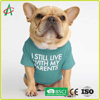 L'ODM Handcraft complètement le T-shirt de couture d'animal familier de coton avec des noms imprimés