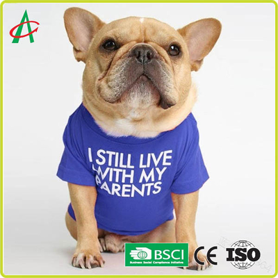 L'ODM Handcraft complètement le T-shirt de couture d'animal familier de coton avec des noms imprimés