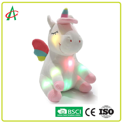 Cadeau animal d'Unicorn Soft Plush Toy Stuffed de musique et d'allumer