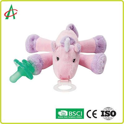 7&quot; x 6&quot; Unicorn Stuffed Animal With Pacifier mignon